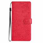 For iPhone 16e Butterflies and Flowers Leather Phone Case(Red) - 3