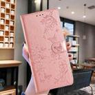 For iPhone 16e Butterflies and Flowers Leather Phone Case(Rose Gold) - 2