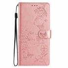 For iPhone 16e Butterflies and Flowers Leather Phone Case(Rose Gold) - 3