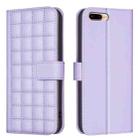 For iPhone SE 2022 / SE 2020 / 8 / 7 Square Texture Leather Phone Case(Purple) - 1