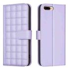 For iPhone 8 Plus / 7 Plus Square Texture Leather Phone Case(Purple) - 1