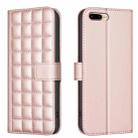 For iPhone 8 Plus / 7 Plus Square Texture Leather Phone Case(Rose Gold) - 1