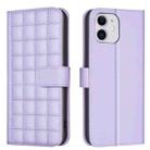 For iPhone 11 Square Texture Leather Phone Case(Purple) - 1