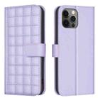 For iPhone 11 Pro Max Square Texture Leather Phone Case(Purple) - 1