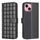 For iPhone 14 / 13 Square Texture Leather Phone Case(Black) - 1