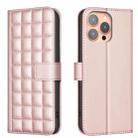 For iPhone 13 Pro Square Texture Leather Phone Case(Rose Gold) - 1