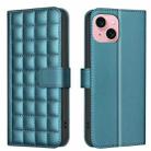 For iPhone 15 Plus / 14 Plus Square Texture Leather Phone Case(Green) - 1