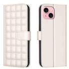 For iPhone 15 Plus / 14 Plus Square Texture Leather Phone Case(Beige) - 1