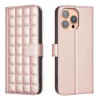 For iPhone 14 Pro Square Texture Leather Phone Case(Rose Gold) - 1