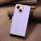 For iPhone 15 Square Texture Leather Phone Case(Purple) - 3