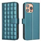 For iPhone 15 Pro Square Texture Leather Phone Case(Green) - 1