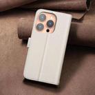 For iPhone 15 Pro Square Texture Leather Phone Case(Beige) - 3