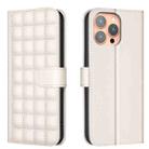 For iPhone 15 Pro Max Square Texture Leather Phone Case(Beige) - 1