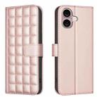 For iPhone 16 Square Texture Leather Phone Case(Rose Gold) - 1