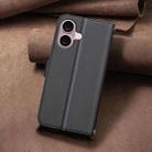 For iPhone 16 Square Texture Leather Phone Case(Black) - 3
