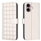 For iPhone 16 Plus Square Texture Leather Phone Case(Beige) - 1