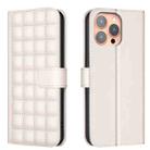 For iPhone 16 Pro Max Square Texture Leather Phone Case(Beige) - 1