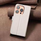 For iPhone 16 Pro Max Square Texture Leather Phone Case(Beige) - 3