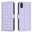 For iPhone XR Square Texture Leather Phone Case(Purple) - 1