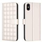 For iPhone XR Square Texture Leather Phone Case(Beige) - 1