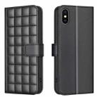 For iPhone XR Square Texture Leather Phone Case(Black) - 1