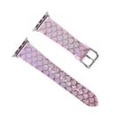 For Apple Watch 5 & 4 40mm / 3 & 2 & 1 38mm Discolor Glitter Fish Scale Texture Watch Band(Rose Pink) - 1