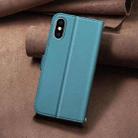 For iPhone XS Max Square Texture Leather Phone Case(Green) - 3