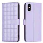 For iPhone XS Max Square Texture Leather Phone Case(Purple) - 1