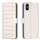 For iPhone XS Max Square Texture Leather Phone Case(Beige) - 1