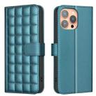 For iPhone 12 / 12 Pro Square Texture Leather Phone Case(Green) - 1