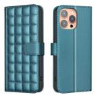 For iPhone 13 Pro Max Square Texture Leather Phone Case(Green) - 1