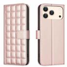 For iPhone 17 Pro Max Square Texture Leather Phone Case(Rose Gold) - 1