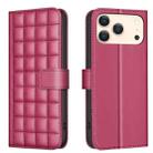 For iPhone 17 Pro Max Square Texture Leather Phone Case(Red) - 1