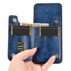 For Honor 200 Cow Pattern Sewing Card Bag Phone Case(Blue) - 3