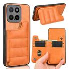 For Honor X5b / Honor X5b Plus Cow Pattern Sewing Card Bag Phone Case(Orange) - 1