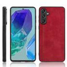 For Samsung Galaxy F55 / M55 / C55 Cow Pattern Sewing Back Cover Phone Case(Red) - 1