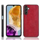 For Samsung Galaxy M15 / F15 Cow Pattern Sewing Back Cover Phone Case(Red) - 1