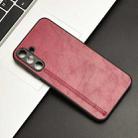 For Samsung Galaxy M15 / F15 Cow Pattern Sewing Back Cover Phone Case(Red) - 2