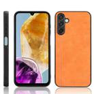 For Samsung Galaxy M15 / F15 Cow Pattern Sewing Back Cover Phone Case(Yellow) - 1