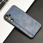 For Samsung Galaxy M15 / F15 Cow Pattern Sewing Back Cover Phone Case(Blue) - 2