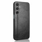 For Samsung Galaxy M35 Cow Pattern Sewing Back Cover Phone Case(Black) - 3