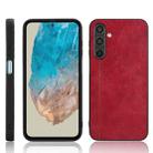 For Samsung Galaxy M35 Cow Pattern Sewing Back Cover Phone Case(Red) - 1