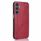 For Samsung Galaxy M35 Cow Pattern Sewing Back Cover Phone Case(Red) - 3