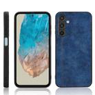For Samsung Galaxy M35 Cow Pattern Sewing Back Cover Phone Case(Blue) - 1