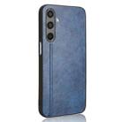 For Samsung Galaxy M35 Cow Pattern Sewing Back Cover Phone Case(Blue) - 3