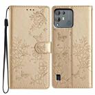 For Blackview A55 Pro Butterfly Love Flower Embossed Leather Phone Case(Gold) - 1