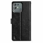 For Blackview A55 Pro Butterfly Love Flower Embossed Leather Phone Case(Black) - 3