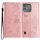 For Blackview A55 Pro Butterfly Love Flower Embossed Leather Phone Case(Rose Gold) - 1