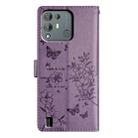 For Blackview A55 Pro Butterfly Love Flower Embossed Leather Phone Case(Purple) - 3