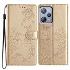 For Blackview A53 / A53 Pro Butterfly Love Flower Embossed Leather Phone Case(Gold) - 1